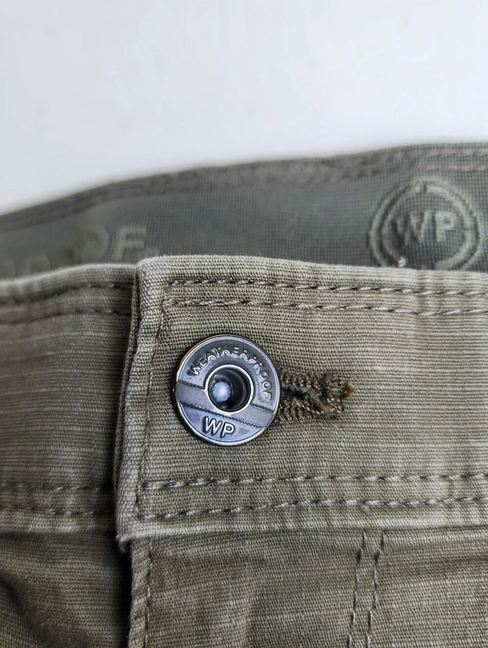 Weatherproof Vintage Men's Chino Short Green Slash Pockets Nylon Regular Fit 40